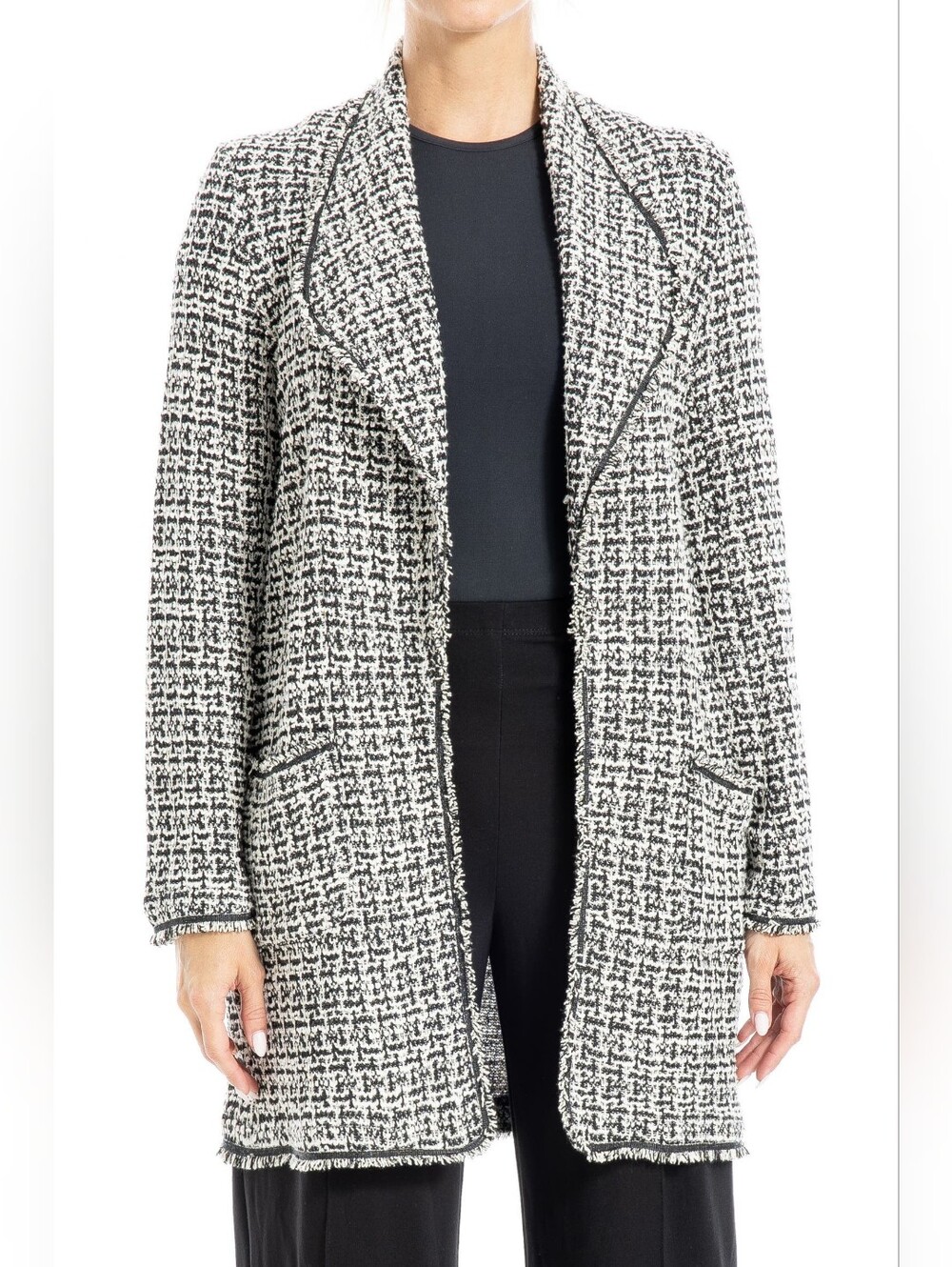 Max Studio Tweed Longline Jacket Size XL